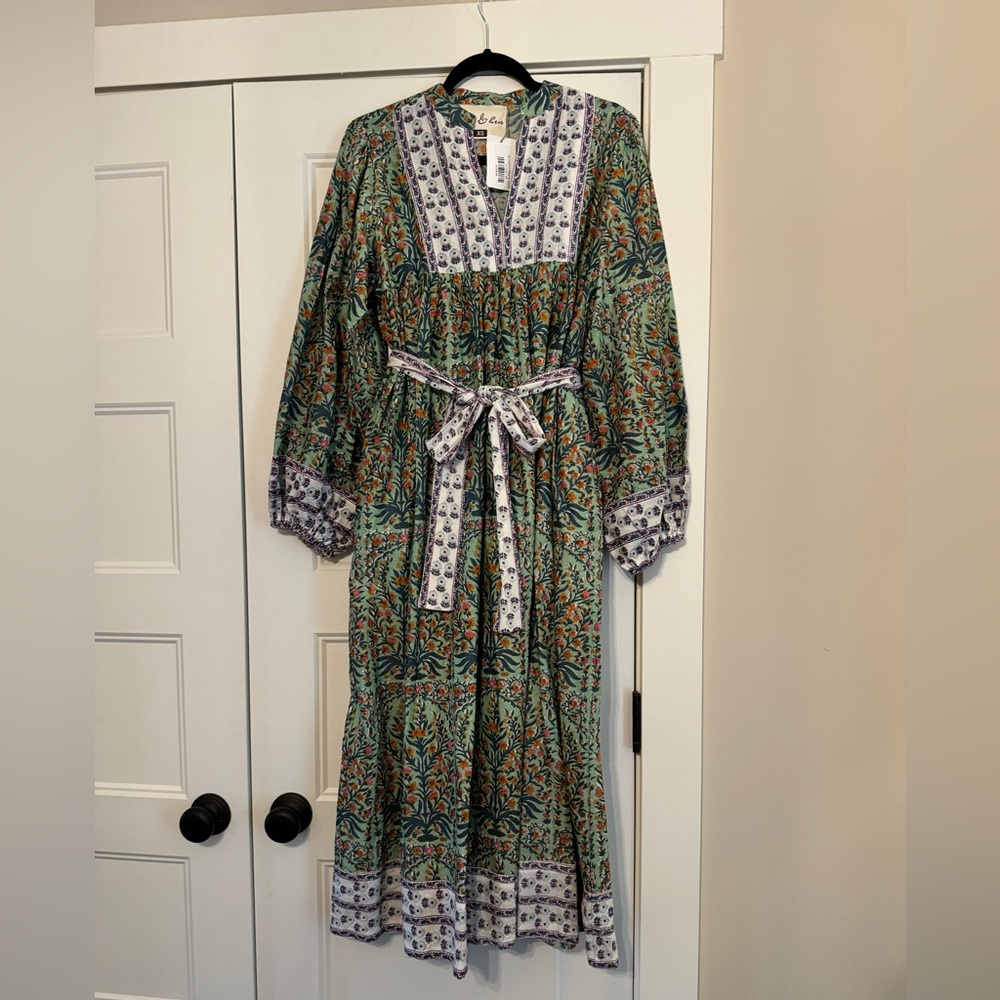 Fox and Hen The Label Block Print Maxi Dress